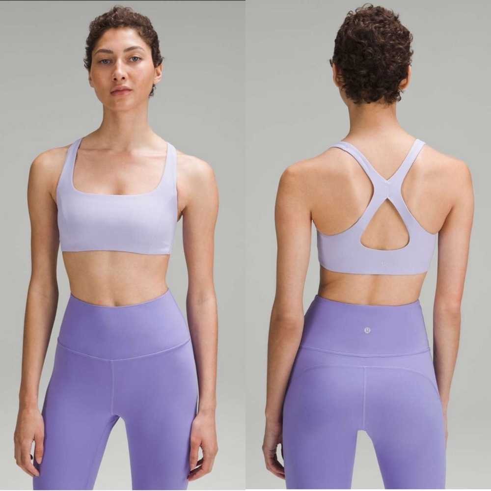 Lululemon SmoothCover Yoga Bra in Lilac Smoke Size 8